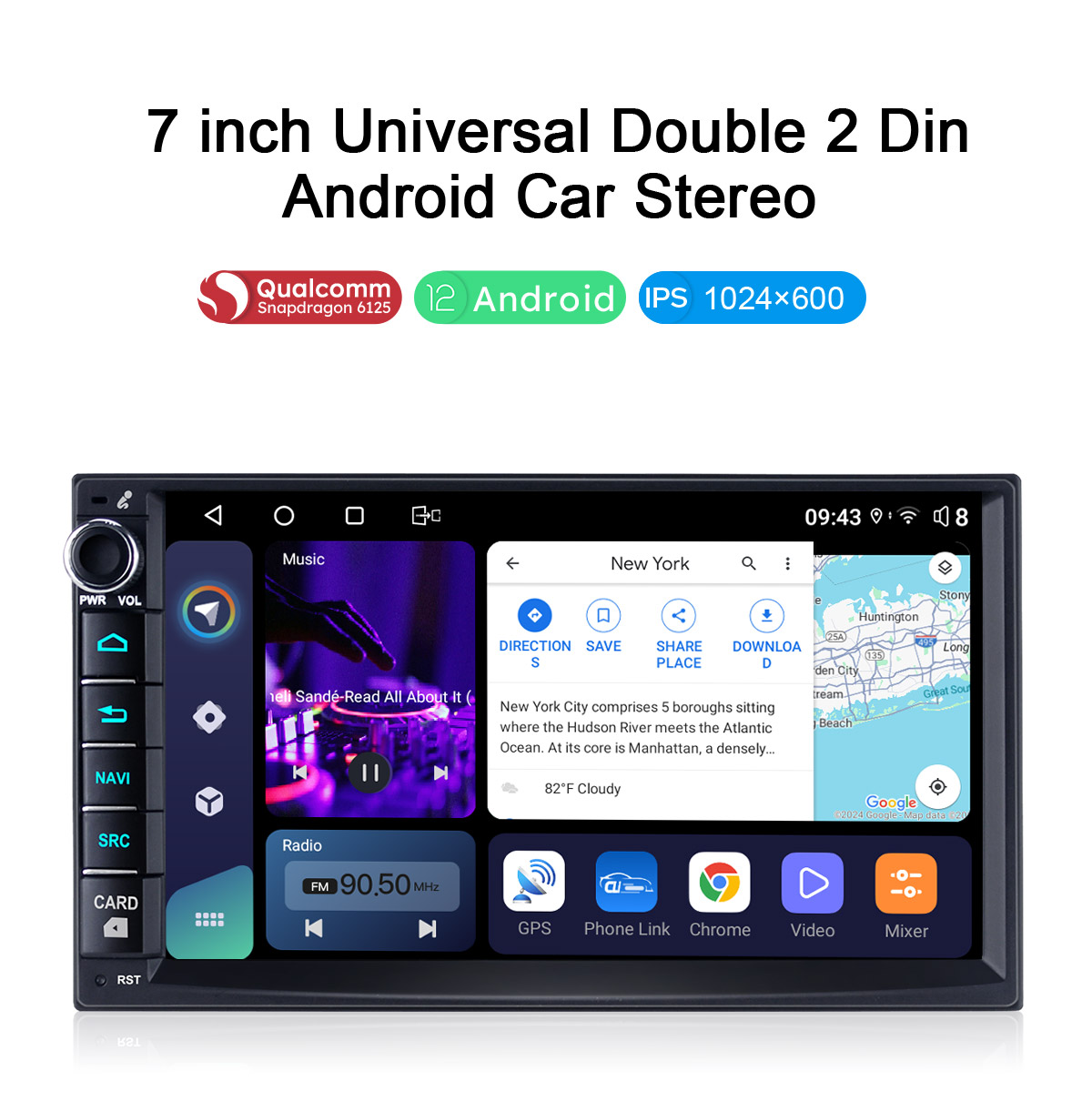 7 Inch Double 2 Din Android 12 Radio 